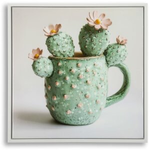 Mauro Ferretti Cuadro con marco Cactus en taza 40x2,8x40 cm
