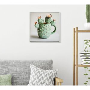 Mauro Ferretti Cuadro con marco Cactus en taza 40x2,8x40 cm