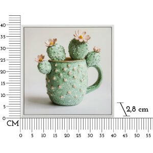 Mauro Ferretti Cuadro con marco Cactus en taza 40x2,8x40 cm