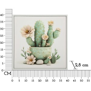 Mauro Ferretti Cuadro sobre lienzo con marco, jarrón de cactus 40x2,8x40 cm