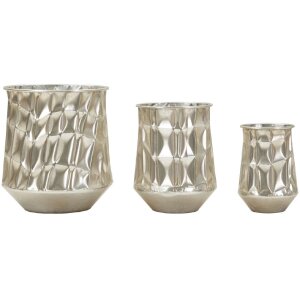 Mauro Ferretti Set de 3 jarrones plata Ø35x38,5 / Ø27,5x33 / Ø18,5x26,5 cm