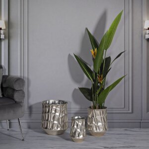 Mauro Ferretti Set de 3 jarrones plata Ø35x38,5 / Ø27,5x33 / Ø18,5x26,5 cm