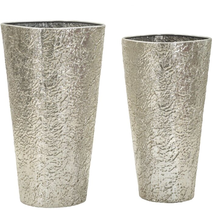 Mauro Ferretti Set de 2 jarrones Argelux Ø41x80,5 / Ø35x71 cm plata