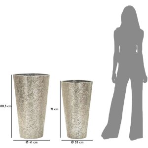 Mauro Ferretti Set de 2 jarrones Argelux Ø41x80,5 / Ø35x71 cm plata