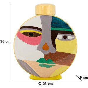 Mauro Ferretti Jarrón Piccassy Multicolor Redondo 23x9x28 cm