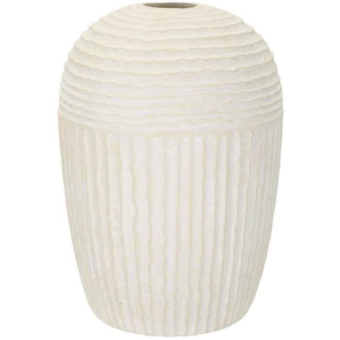 Mauro Ferretti Jarrón Copo de Nieve Ø39x56 cm crema MGO estructurado mate