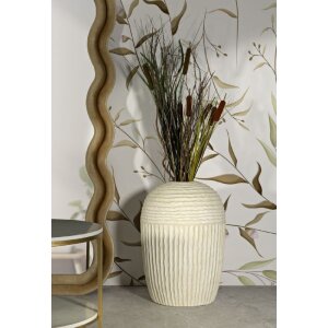 Mauro Ferretti Jarrón Copo de Nieve Ø39x56 cm crema MGO estructurado mate