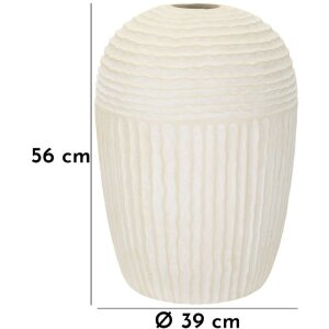 Mauro Ferretti Jarrón Copo de Nieve Ø39x56 cm crema MGO estructurado mate