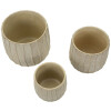 Mauro Ferretti Set de macetas Flocke 3 piezas 30,5x27 / 25x22,2 / 19,5x18 cm crema