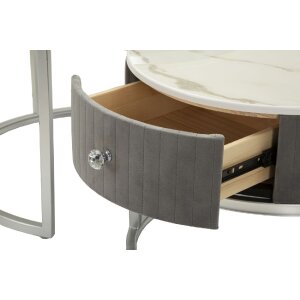 Mauro Ferretti Mesas de Centro Greys Set de 2 70x45 – 50x40 cm gris plata