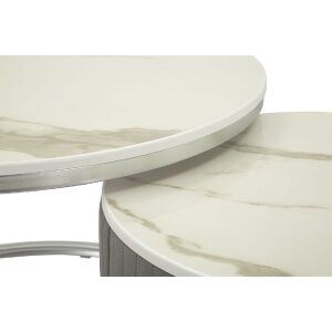 Mauro Ferretti Mesas de Centro Greys Set de 2 70x45 – 50x40 cm gris plata