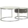 Mauro Ferretti Mesas de Centro Greys Set de 2 70x45 – 50x40 cm gris plata