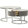 Mauro Ferretti Mesas de Centro Greys Set de 2 70x45 – 50x40 cm gris plata