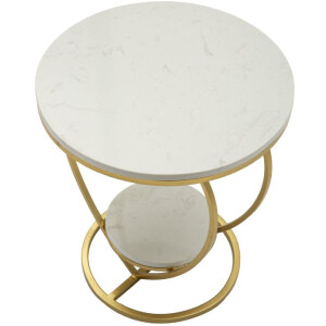 Mauro Ferretti Mesa auxiliar corazón 40x45,5 cm dorado blanco