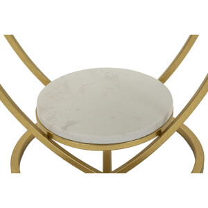 Mauro Ferretti Mesa auxiliar corazón 40x45,5 cm dorado blanco