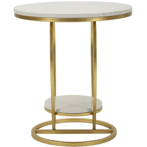 Mauro Ferretti Mesa auxiliar corazón 40x45,5 cm dorado blanco
