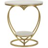 Mauro Ferretti Mesa auxiliar corazón 40x45,5 cm dorado blanco