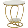 Mauro Ferretti Mesa auxiliar corazón 40x45,5 cm dorado blanco