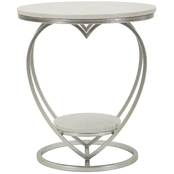 Mesa auxiliar Corazón Mauro Ferretti Ø 40x45,5 cm plata blanco