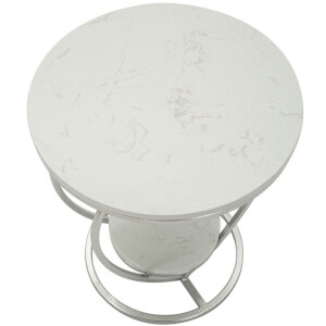Mesa auxiliar Corazón Mauro Ferretti Ø 40x45,5 cm plata blanco