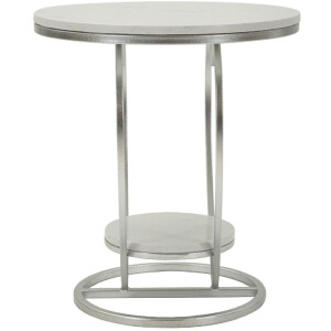 Mesa auxiliar Corazón Mauro Ferretti Ø 40x45,5 cm plata blanco