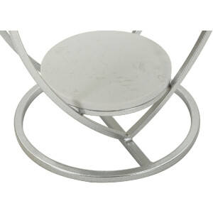 Mesa auxiliar Corazón Mauro Ferretti Ø 40x45,5 cm plata blanco