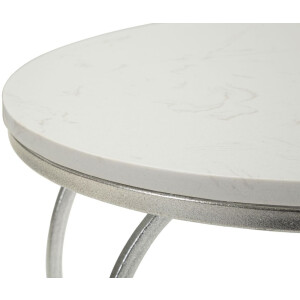 Mesa auxiliar Corazón Mauro Ferretti Ø 40x45,5 cm plata blanco