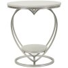 Mesa auxiliar Corazón Mauro Ferretti Ø 40x45,5 cm plata blanco