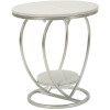 Mesa auxiliar Corazón Mauro Ferretti Ø 40x45,5 cm plata blanco