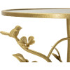 Mauro Ferretti Mesa Auxiliar Pájaros Ø 38x60 cm dorado Vidrio Hierro Estructura de ramas
