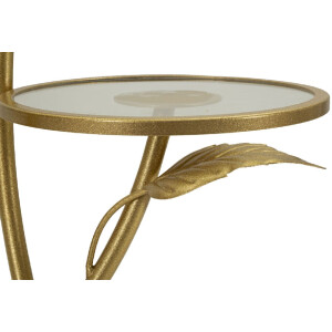 Mauro Ferretti Mesa auxiliar con 3 estantes Ø 54x69,5 cm dorado