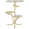 Mauro Ferretti Mesa auxiliar con 3 estantes Ø 54x69,5 cm dorado