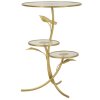 Mauro Ferretti Mesa auxiliar con 3 estantes Ø 54x69,5 cm dorado