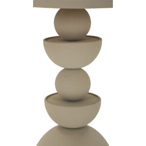 Mauro Ferretti Mesa Auxiliar Düne con Tablero de Espejo Ø 45x49,5 cm crema