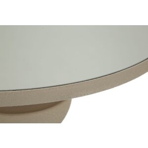 Mauro Ferretti Mesa Auxiliar Düne con Tablero de Espejo Ø 45x49,5 cm crema