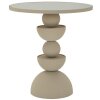 Mauro Ferretti Mesa Auxiliar Düne con Tablero de Espejo Ø 45x49,5 cm crema