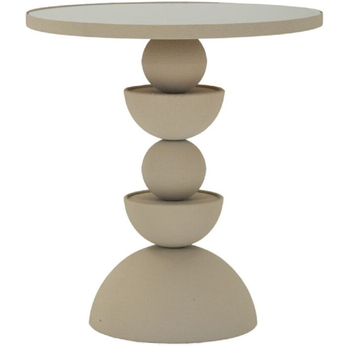 Mauro Ferretti Mesa Auxiliar Düne Espejo 40,5x42 cm Crema