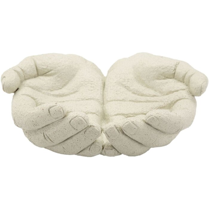 Mauro Ferretti Cuenco decorativo Manos de piedra 22,7x20x7,3 cm crema