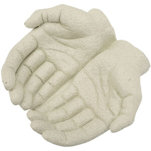 Mauro Ferretti Cuenco decorativo Manos de piedra 22,7x20x7,3 cm crema