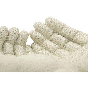 Mauro Ferretti Cuenco decorativo Manos de piedra 22,7x20x7,3 cm crema