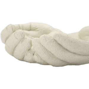 Mauro Ferretti Cuenco decorativo Manos de piedra 22,7x20x7,3 cm crema
