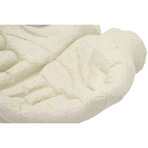 Mauro Ferretti Cuenco decorativo Manos de piedra 22,7x20x7,3 cm crema