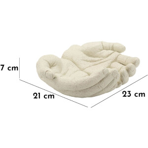 Mauro Ferretti Cuenco decorativo Manos de piedra 22,7x20x7,3 cm crema