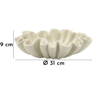 Mauro Ferretti Bandeja decorativa Stons Ø 31x9 cm crema
