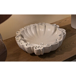 Mauro Ferretti Bandeja decorativa Stons 30,5x29x7,5 cm crema