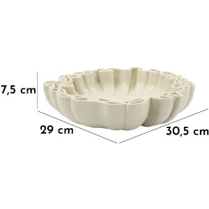 Mauro Ferretti Bandeja decorativa Stons 30,5x29x7,5 cm crema