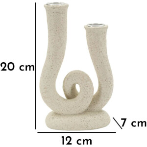 Mauro Ferretti Candelabro Stons 12x7x20 cm crema