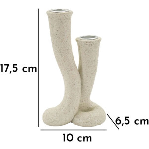 Mauro Ferretti Candelabro Stons 10x6,5x17,5 cm crema