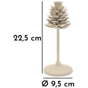 Mauro Ferretti Candelabro Pigna Düne 9,5x22,5 cm crema