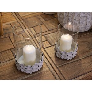 Mauro Ferretti Candelabro Düne con Cristal 14x21 cm crema